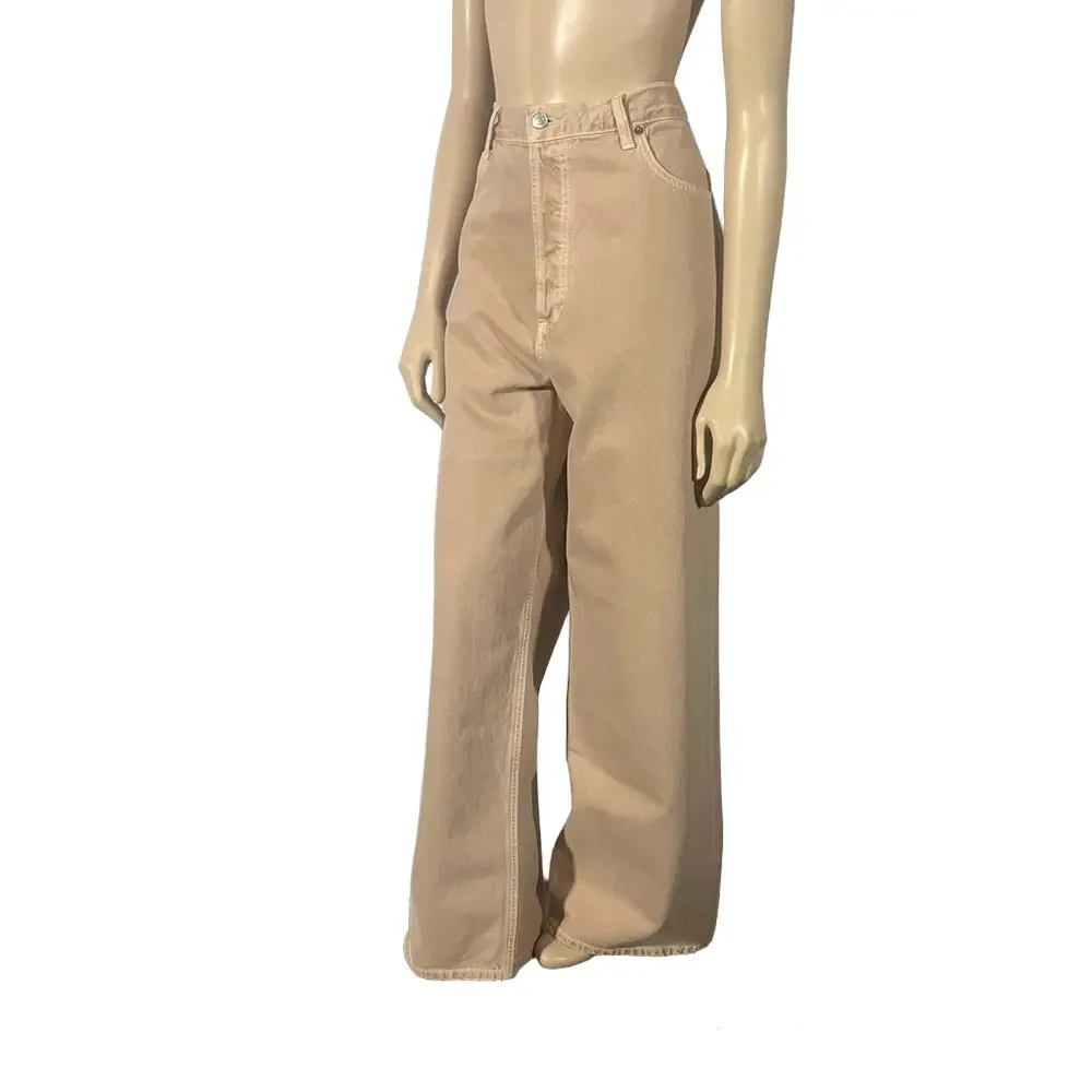 NWT AGOLDE Low Slung Baggy Pink Denim Pants - Picture 6 of 13